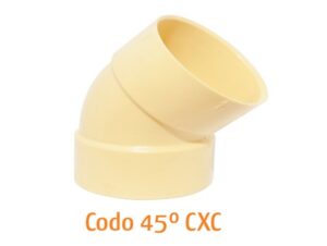 Semicodo sanitario GERFOR cxc 1 ½” 45°